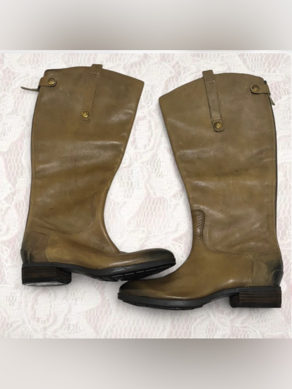 Sam Edelman Knee High Beige Boots
